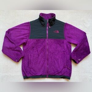 The NORTH FACE Girls' Osito Fleece Jacket, Purple & Black, Zipper Pockets, GUC